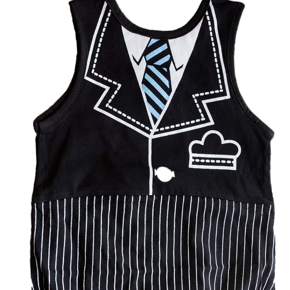 3-6 Months Tux Print Cotton Baby Bodysuit
